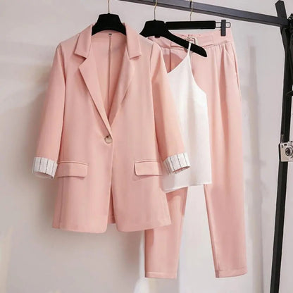 Women’s Chic Coordinated Blazer Pants And Top