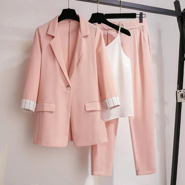 Women’s Chic Coordinated Blazer Pants And Top