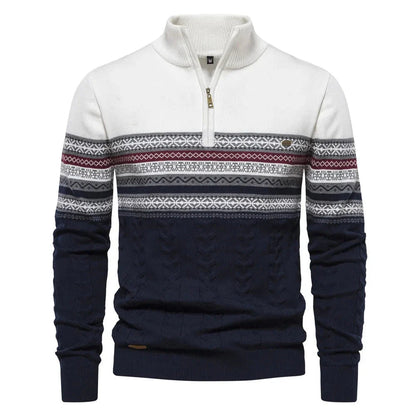 Stylish Fair Isle Half Zip Sweater