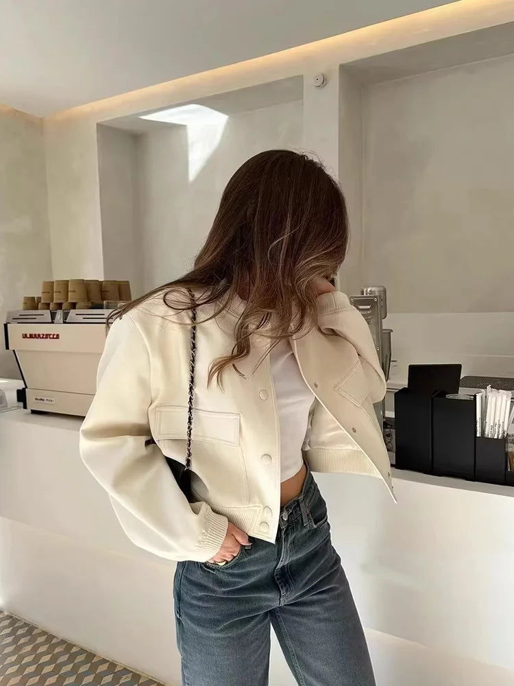 Women’s Casual Pocket Front Bomber Jacket