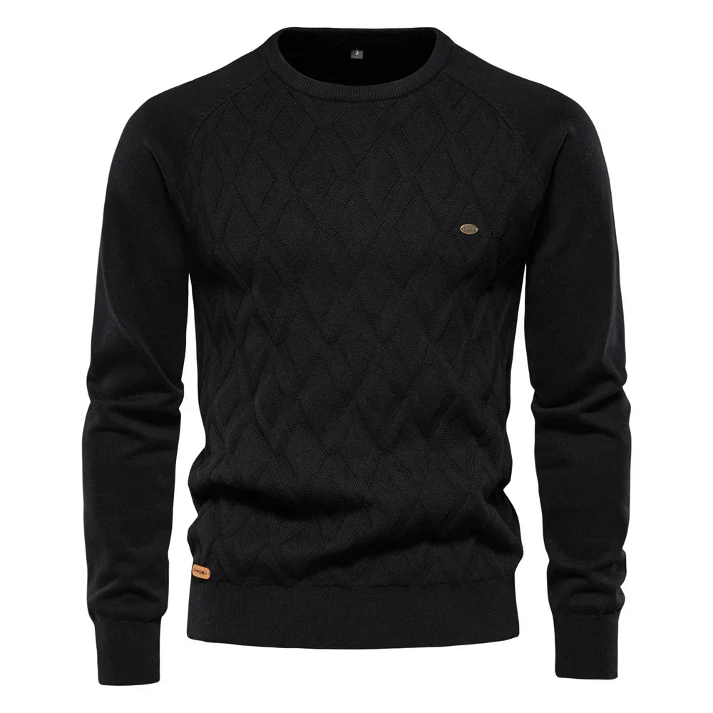 Men's Sweater with Diamond Pattern