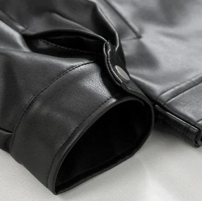 Cazadora bomber de cuero oversize para hombre