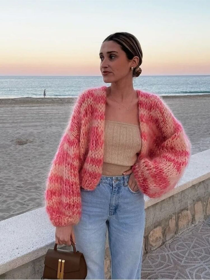 Cozy Multicolor Knitted Cardigan for Women