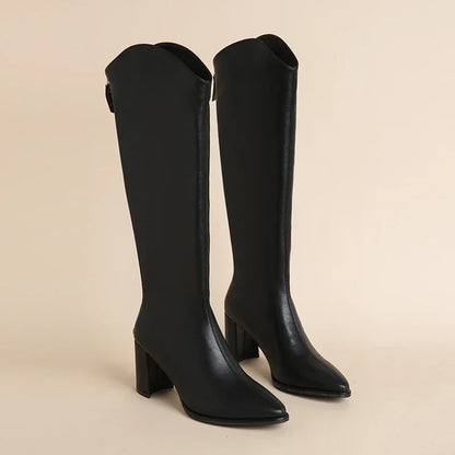 Botas de tacón alto hasta la rodilla para mujer