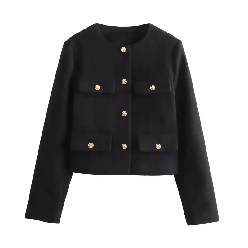 Chaqueta blazer corta para mujer