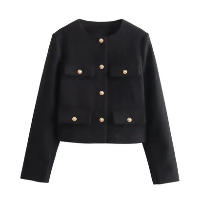 Chaqueta blazer corta para mujer
