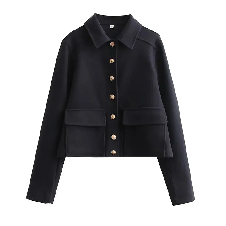 Women’s Chic Button Front Short Jacket