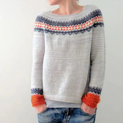 Women Winter Pattern Knit Sweater