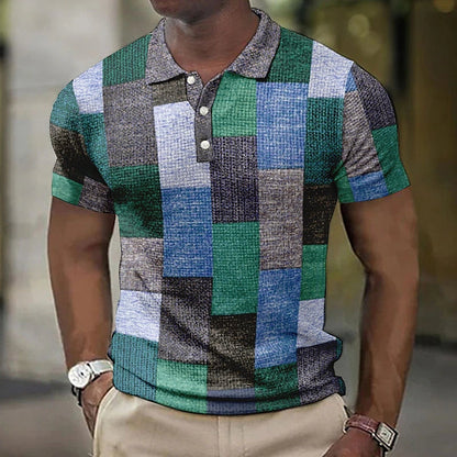 Modern Color Patterned Polo Shirt