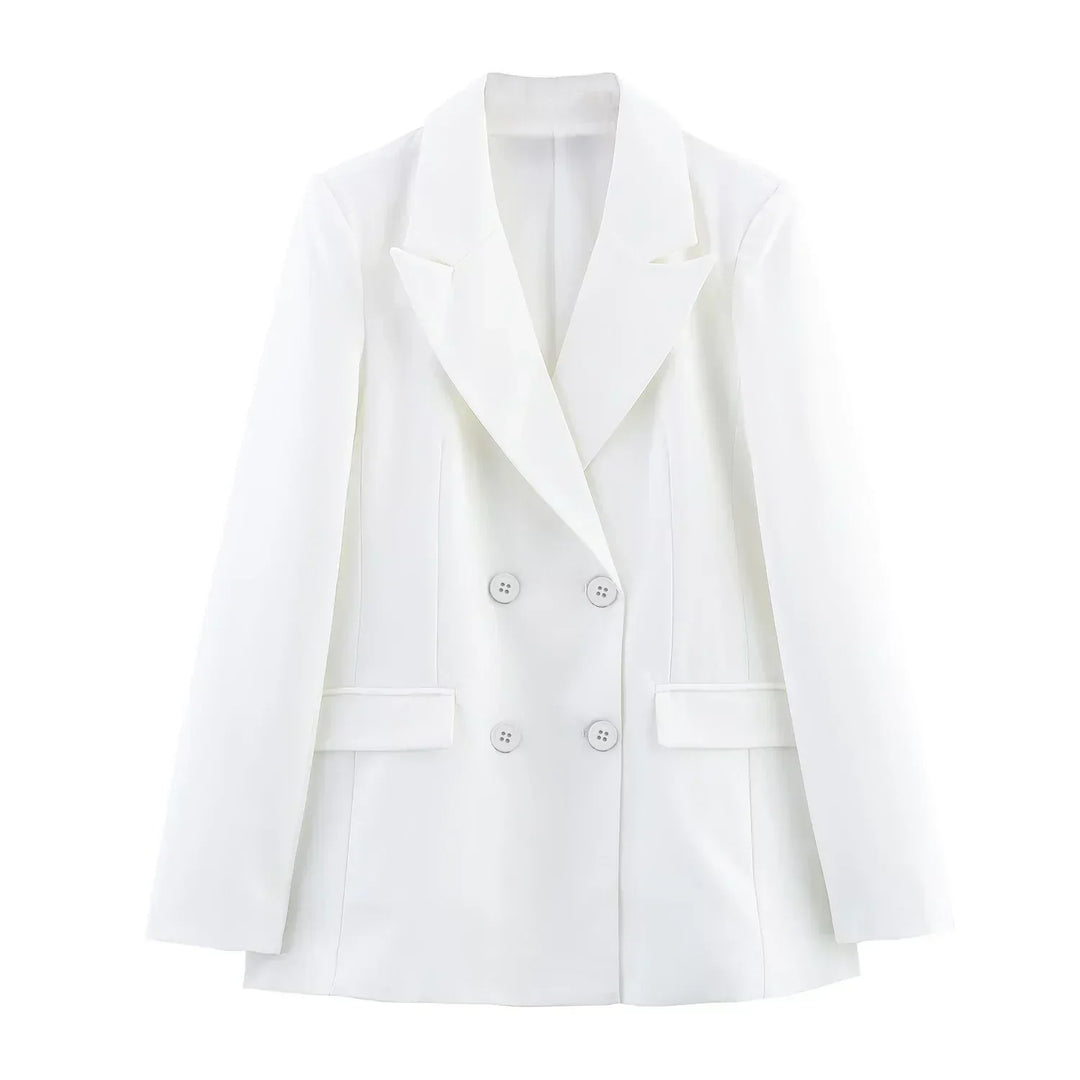 Chic Formal Suit Set with Tailored Long Blazer for Women