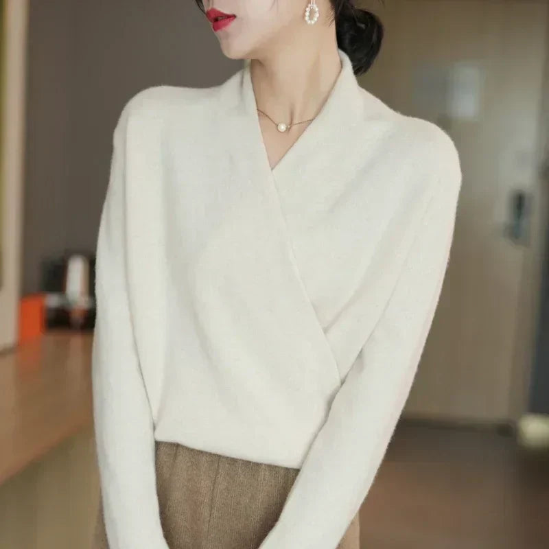 Women’s Spring Wrap Neck Knit Top