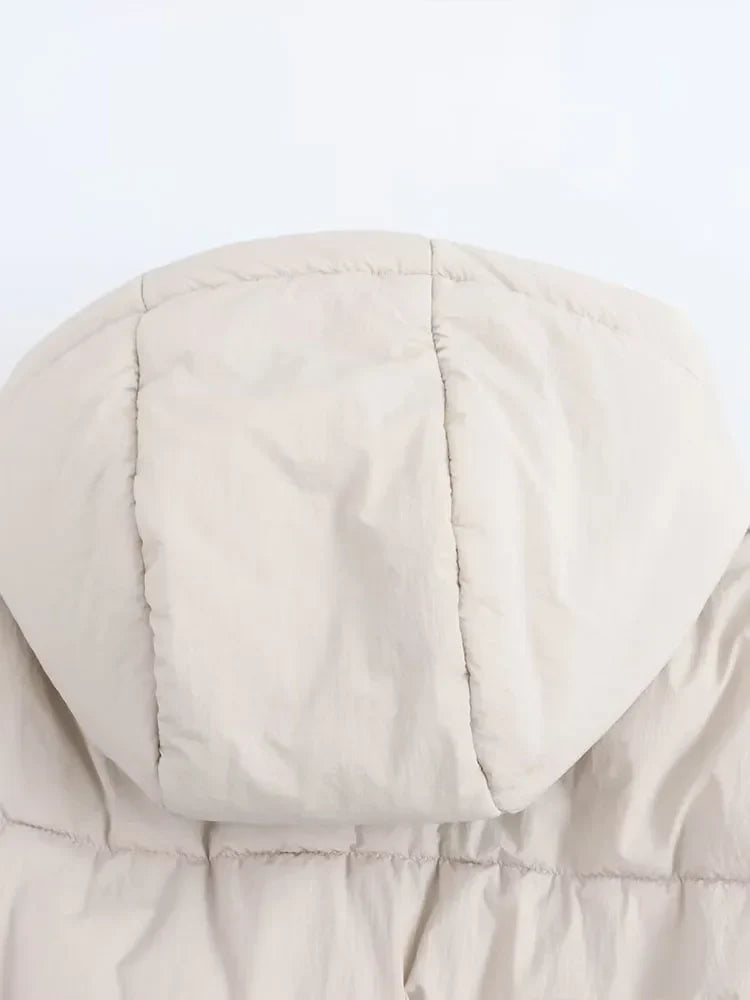Hooded Cropped Women's Puffer Jacket