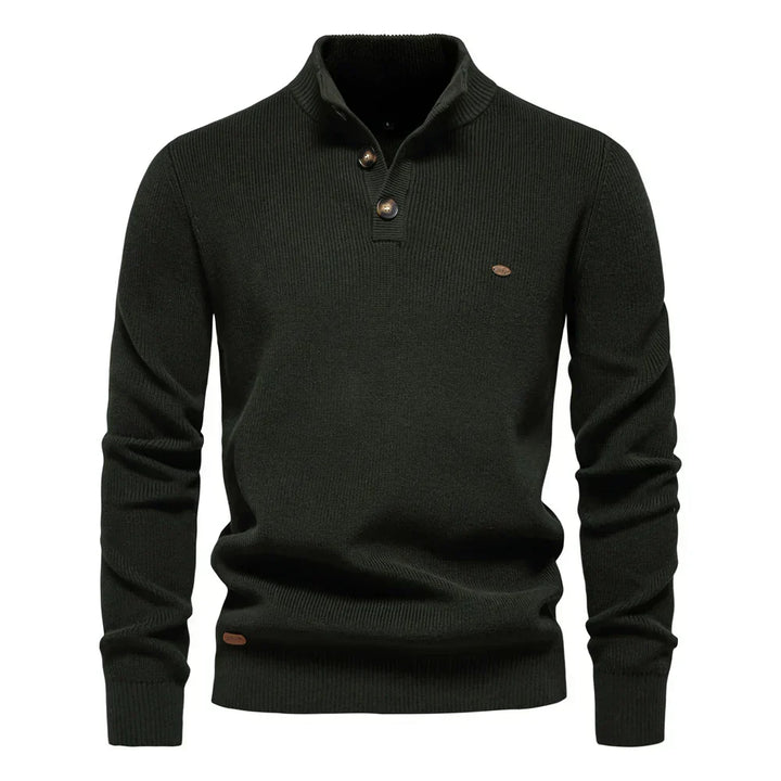 Stylish Men's Sweater with Button Design