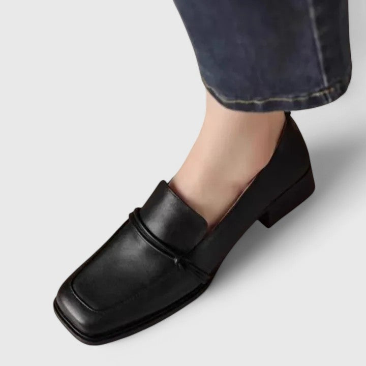 Retro Elegance Square Toe Loafers