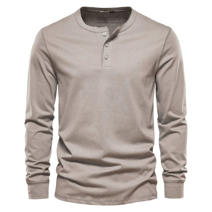 Stylish Men’s Long-Sleeve Henley Shirt