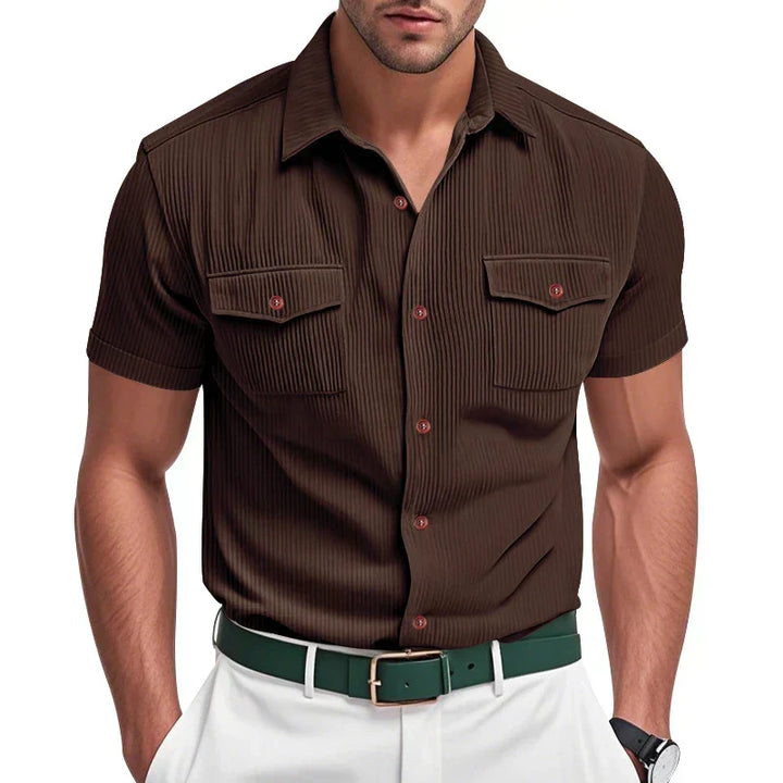 Camisa abotonada texturizada