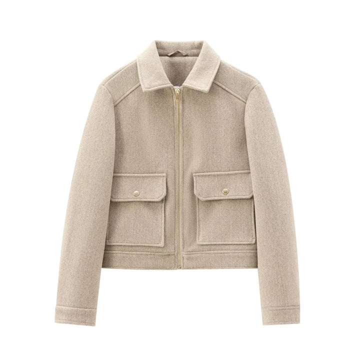 Women’s Zippered Wool Bomber Jacket