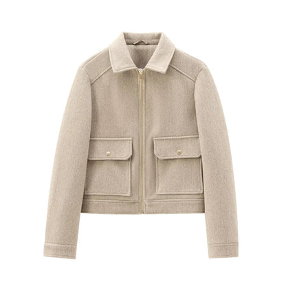 Women’s Casual Zip Front Pocket Jacket