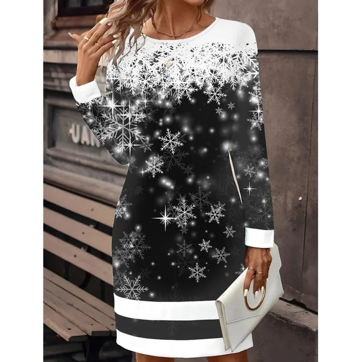 Women’s Snowman Print Christmas Sweater Dress