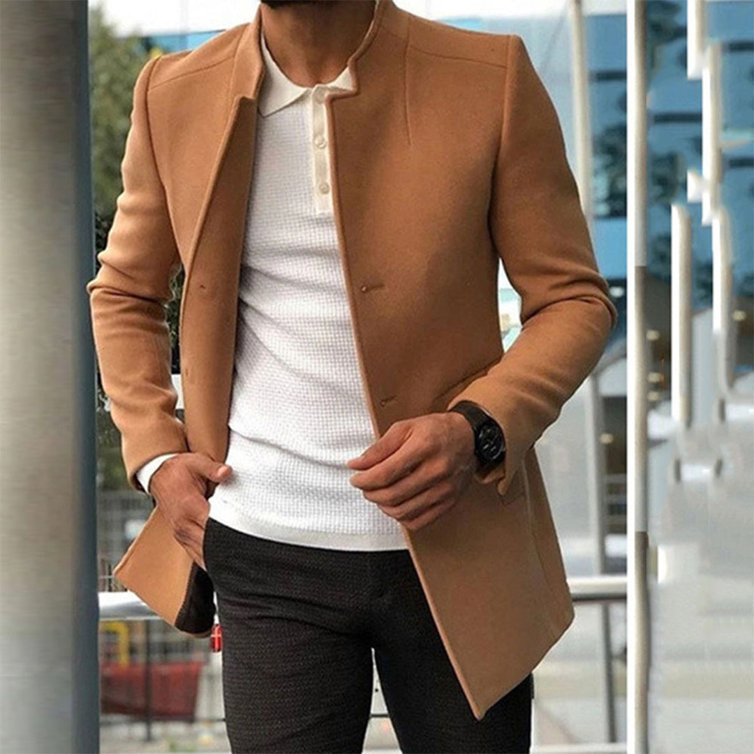 Modern Slim Fit Long Coat for Men