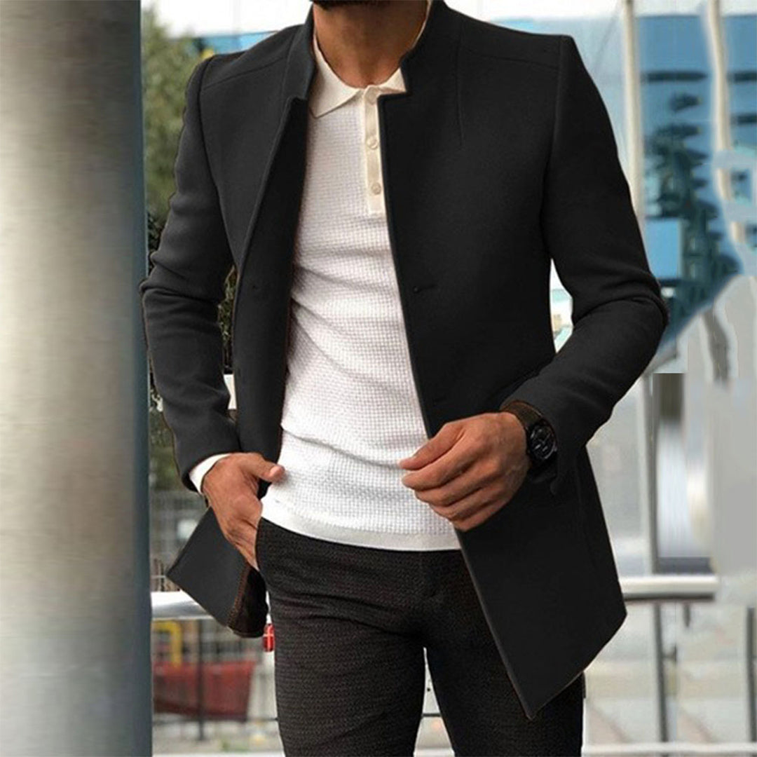 Modern Slim Fit Long Coat for Men
