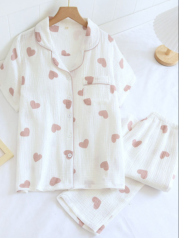 Women’s Button-Down Short Sleeve Pajama Set