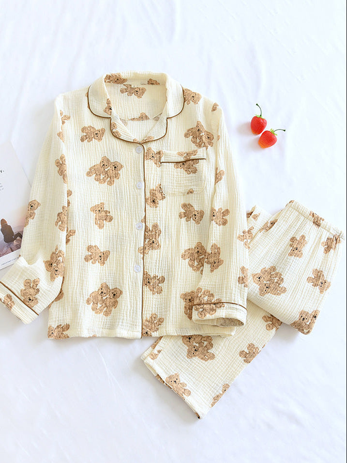 Pijama de dos piezas de manga larga para mujer