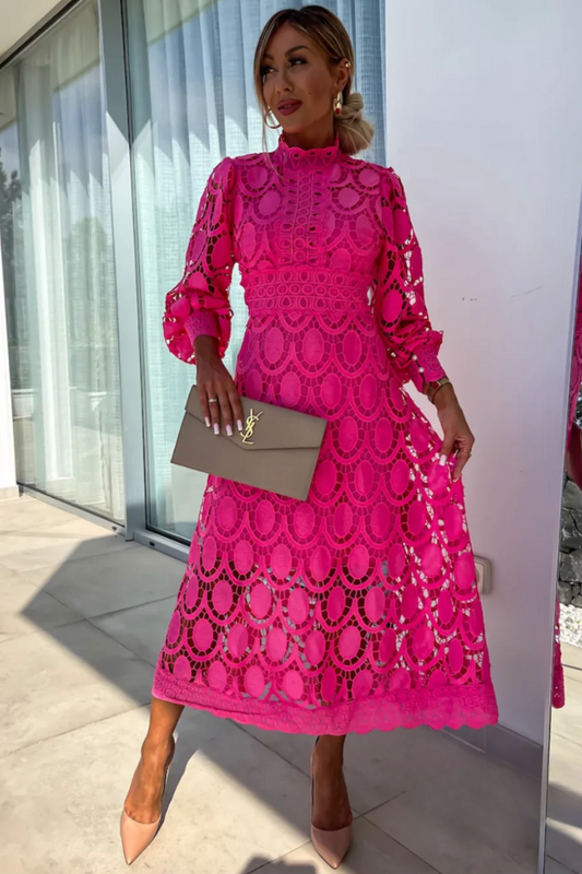 Elegant Lace Midi Dress