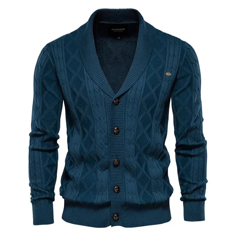 Men's Cardigan with Button Placket