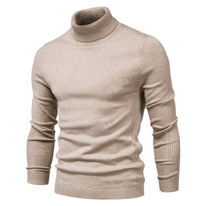 Suéter de cuello alto de punto cálido para hombre