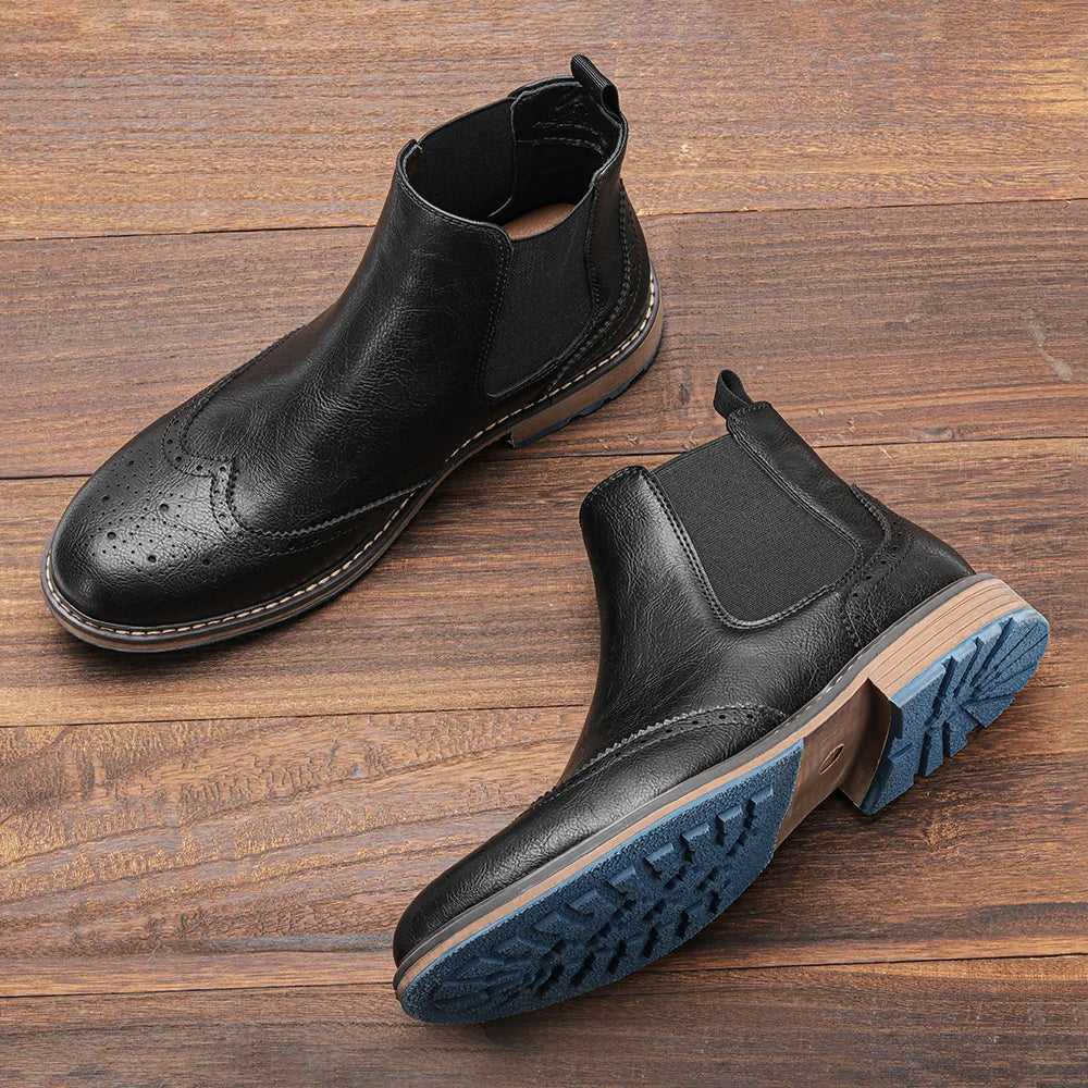 Men's Classic Chelsea Boots with Durable Sole