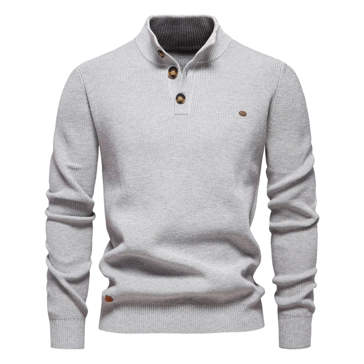 Stylish Men's Sweater with Button Design