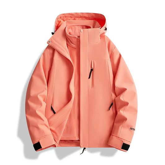 Chaqueta de esquí con capucha y cremallera para hombre