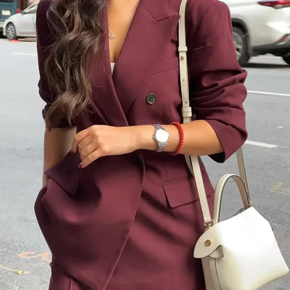 Women's Double-Breasted Blazer Suit