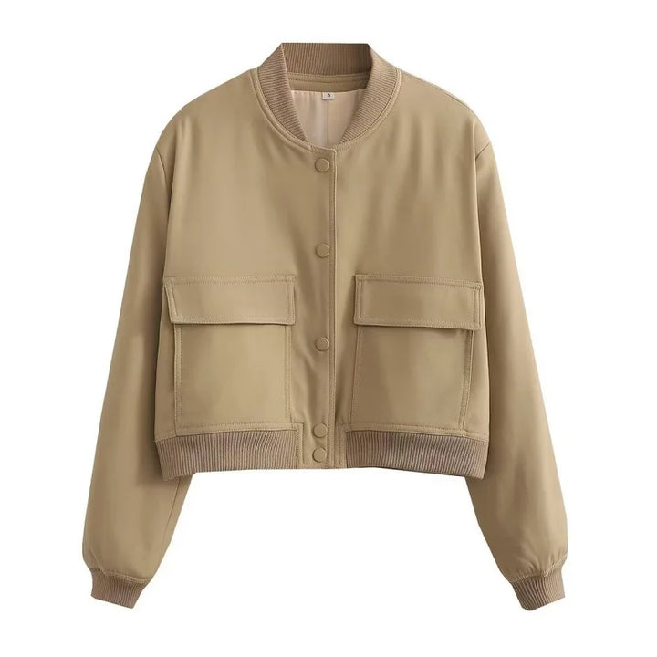 Women’s Casual Pocket Front Bomber Jacket