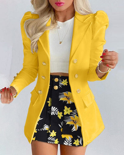 Conjunto sastre de blazer y falda para mujer
