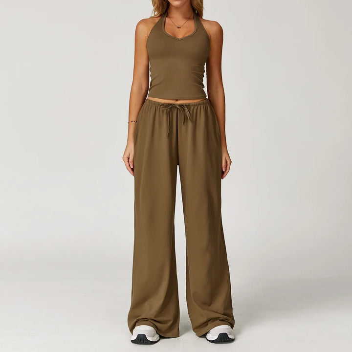Pantalones de pernera ancha, holgados, informales de invierno para mujer