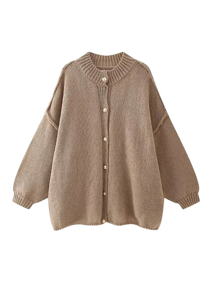 Oversized Button-Down Cardigan for Women