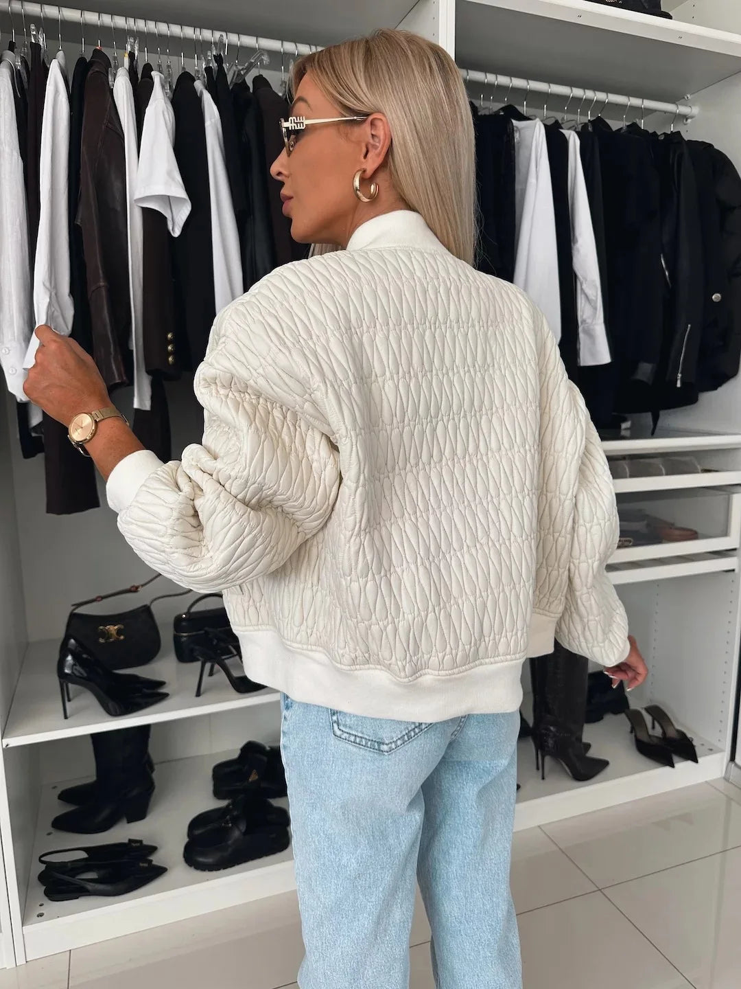 Women’s Fashion Zip Front Quilted Jacket