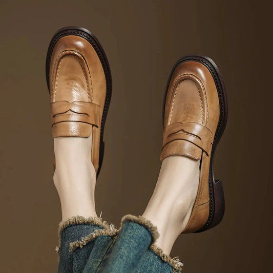 Classic Women’s Leather T-Strap Shoes