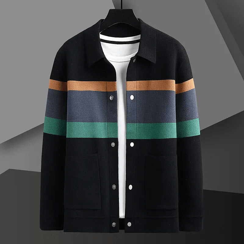 Comfortable Striped Cardigan