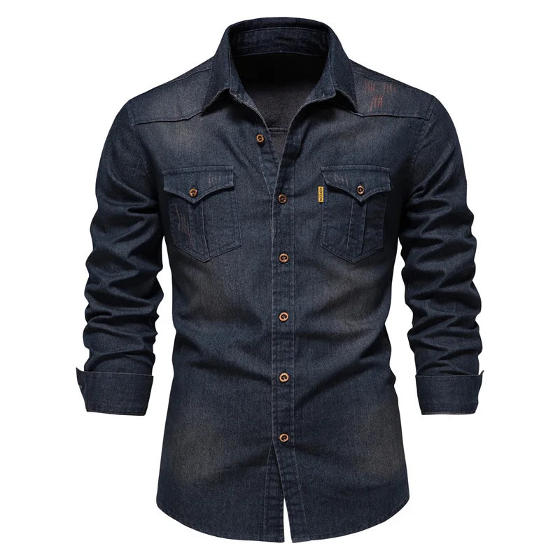 Men’s Denim Button-Up Shirt