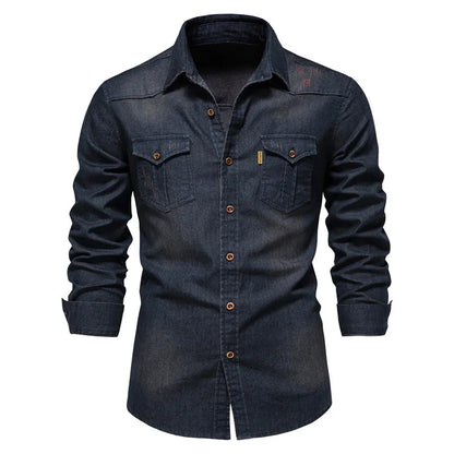 Men’s Denim Button-Up Shirt