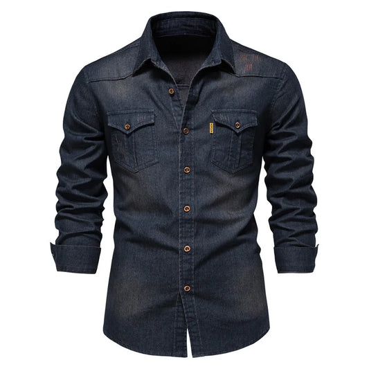 Men’s Denim Button-Up Shirt