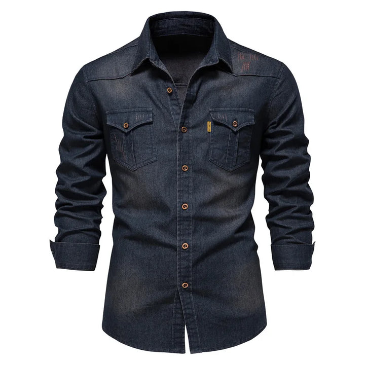 Men’s Denim Button-Up Shirt