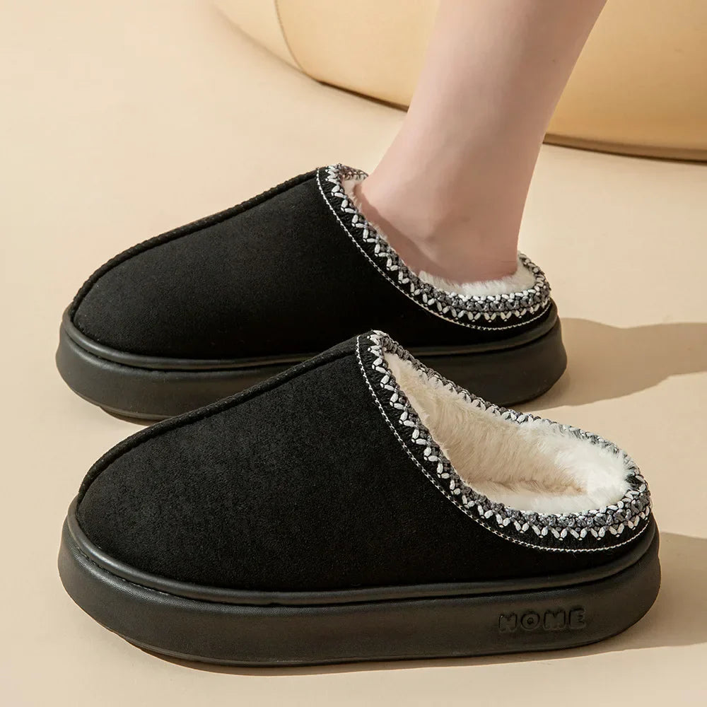 Women’s Plush Fur Slip-On Slippers