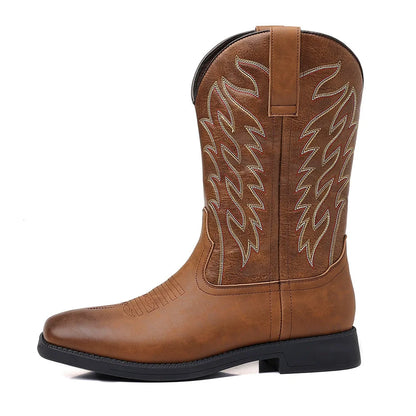 Western Style Leather Cowboy Boots for Men