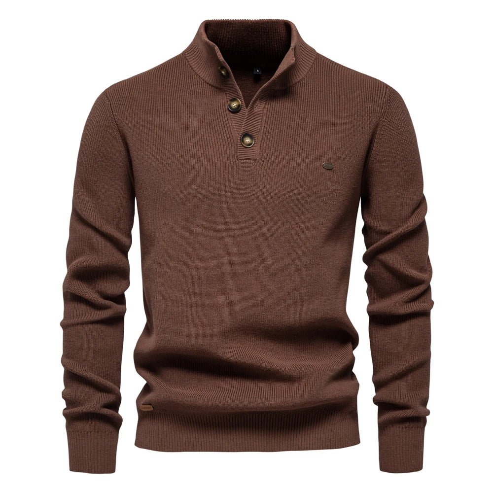 Stylish Men's Sweater with Button Design