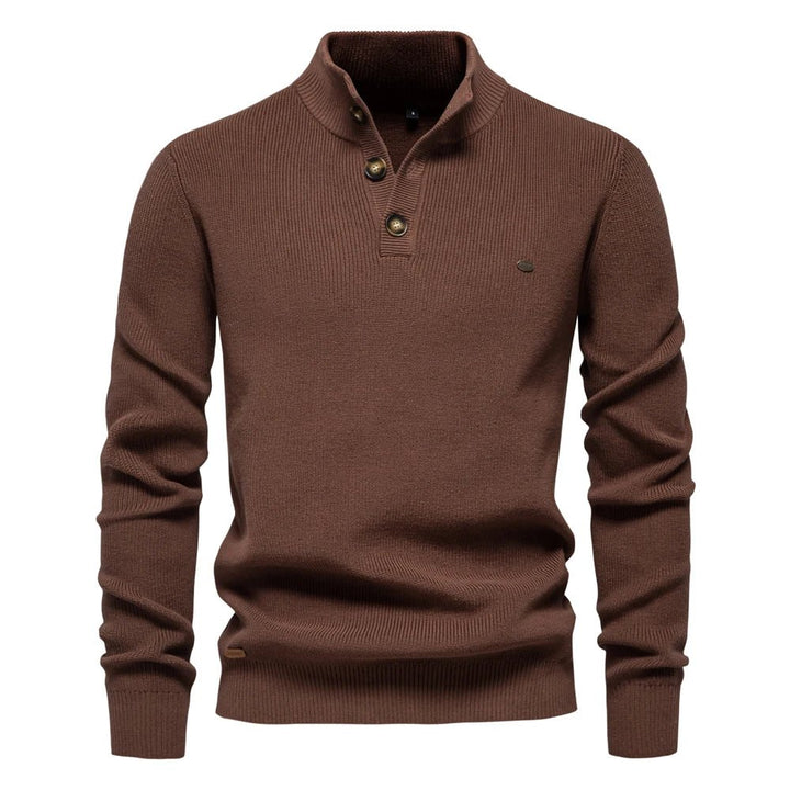 Stylish Men's Sweater with Button Design