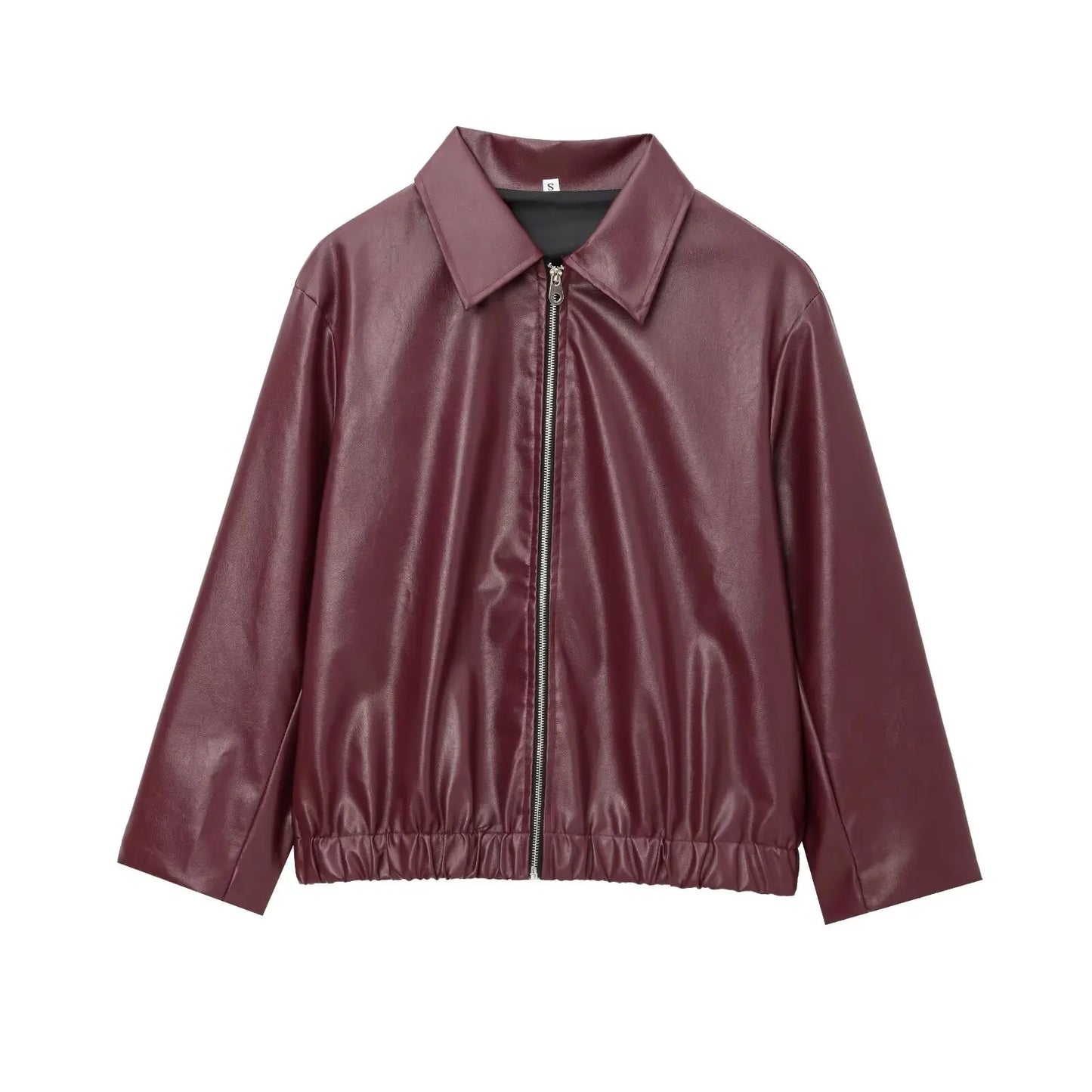 Women's Faux Leather Bomber Jacket